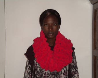 scarf hand-made of soft yarn in bulky yarn