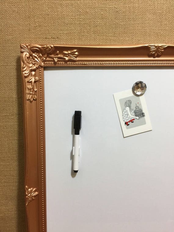 ROSE Gold MAGNETIC WHITEBOARD - Rose Gold Dry Erase Board | Dry Wipe Board | Copper Magnetic Board | Copper Bulletin Board | Notice Board