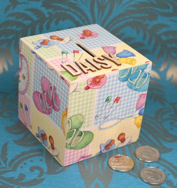 Personalised Baby Bank New Baby Gift Personalised Money Box