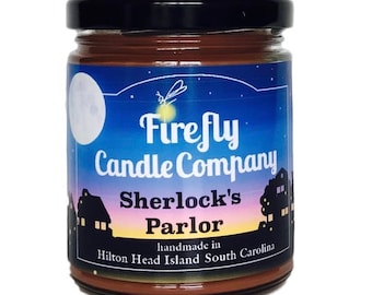 Sherlock's Parlor Soy Candle- Book Lovers- Book Inspired candles- Movie Inspired Candles- Sherlock Candle- 8oz