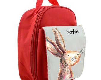 Personalised rabbit childrens lunch bag, lunch box, insulated, cool bag, school bag, kids lunch bag