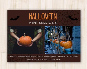Halloween Mini Sessions Template - Photography Fall Minis, Marketing Booking Ad, Halloween Photoshop PSD Template - *INSTANT DOWNLOAD*