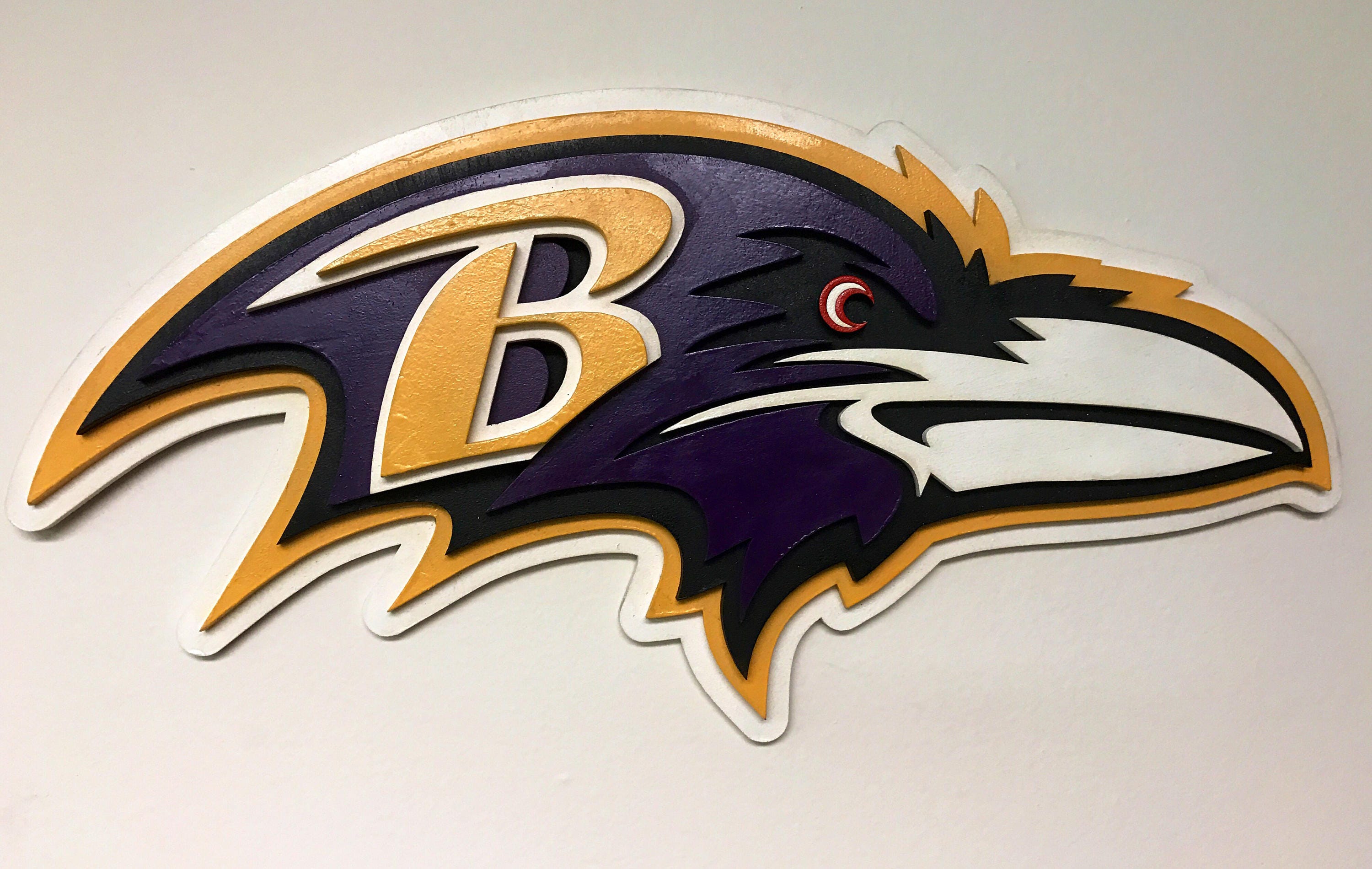 Ravens football team wooden sign handmade in any size