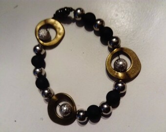 Black Bronze and Pearl Bracelet