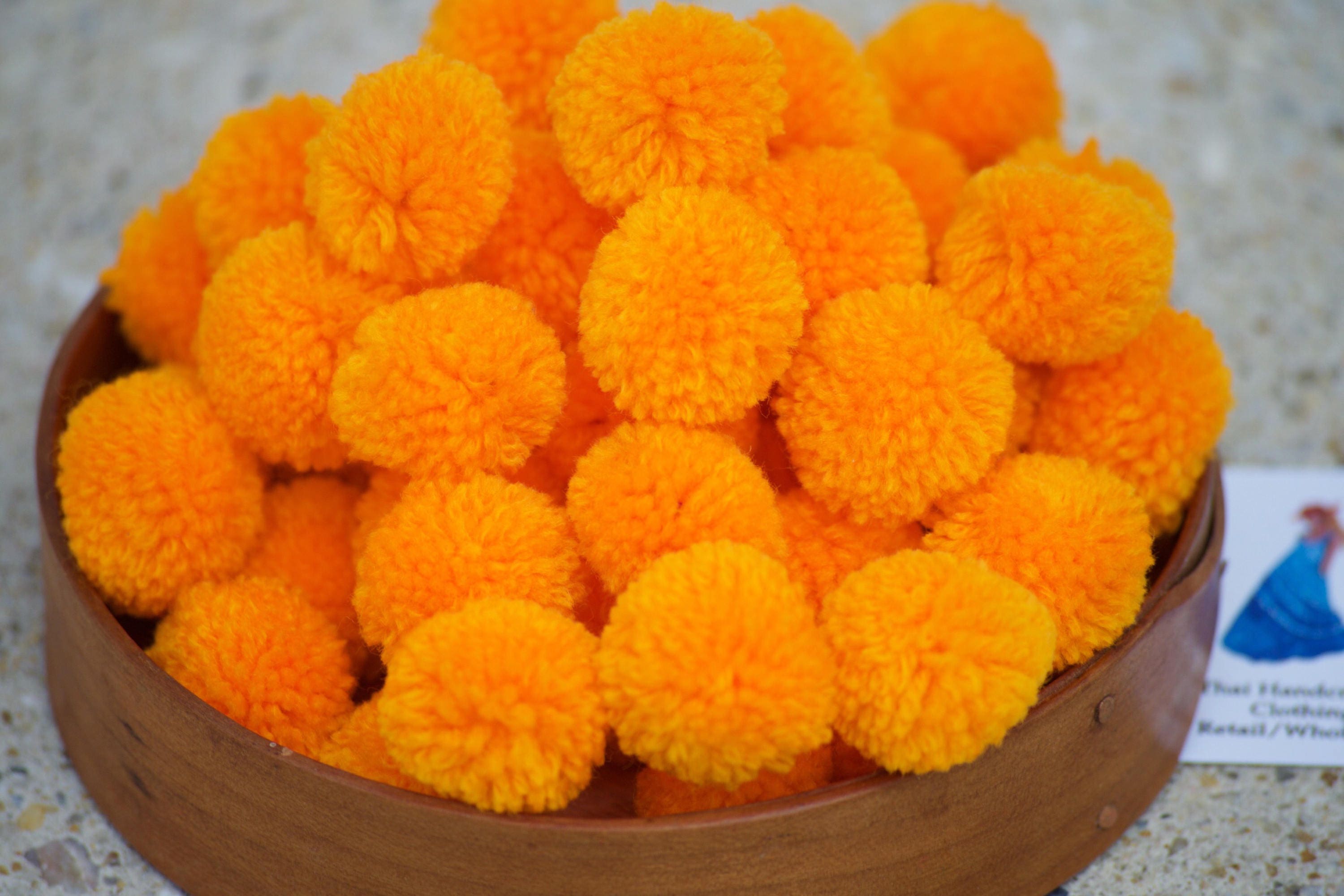 100 pom poms Orange 1 inche pom poms Wholesale pom poms