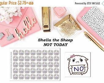 40% Off Sale Sheila the Sheep Not Today//Planner Character Stickers//EC//HP