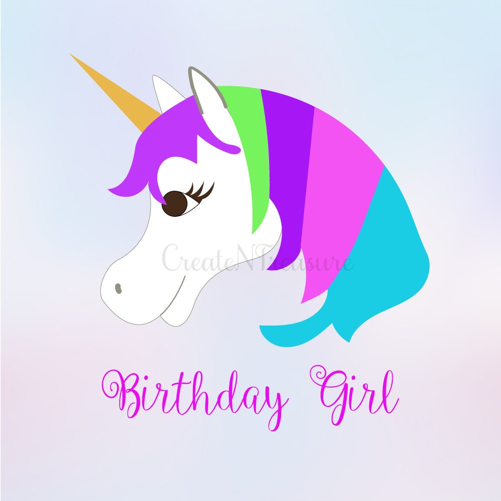 Download Birthday Girl svg Unicorn svg Unicorn head svg. Cutting file