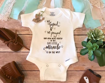 Worth the Wait Onesie®,Pregnancy Announcement,We Hoped and We Prayed,Miracle Onesie,Baby Shower Gift,Religious Baby Gift,Christian Baby Gift