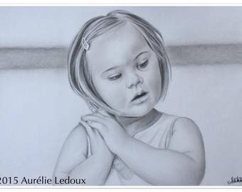 Portrait in pencil graphite in the"eyes"