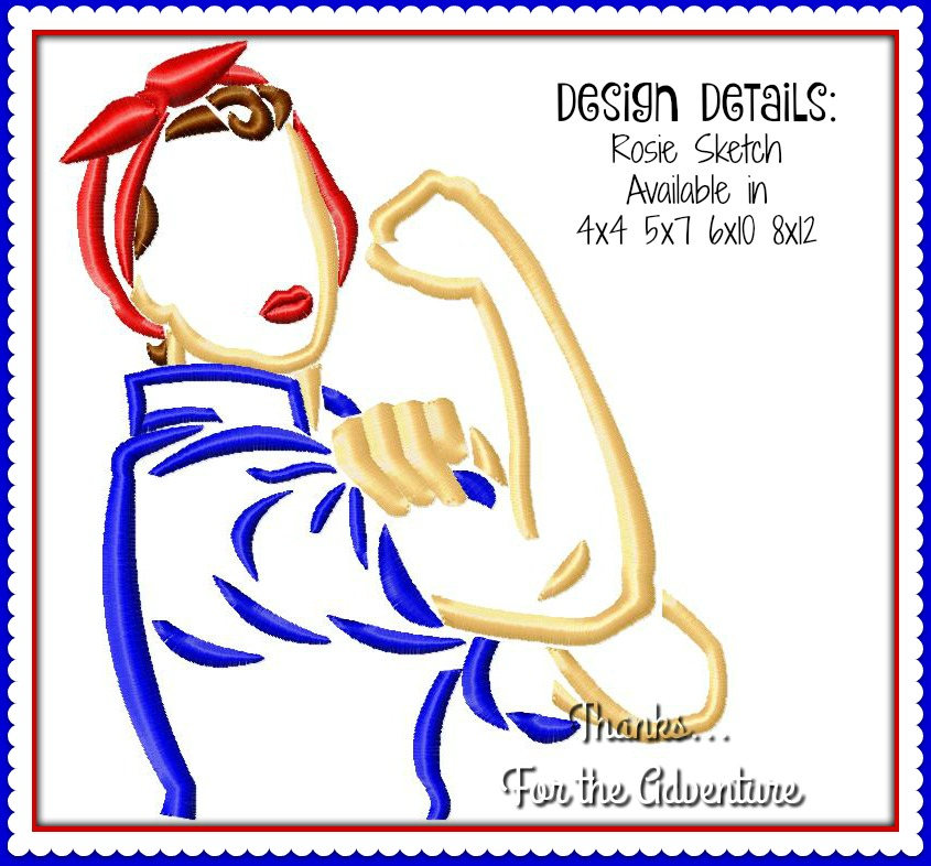 We can do it rosie the riveter sketch digital embroidery We can do it rosie the riveter sketch digital embroidery