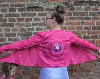 rose quartz shield pattern Ladies Cardigan Pink glitter