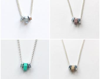 Hex nut necklace (various colours)