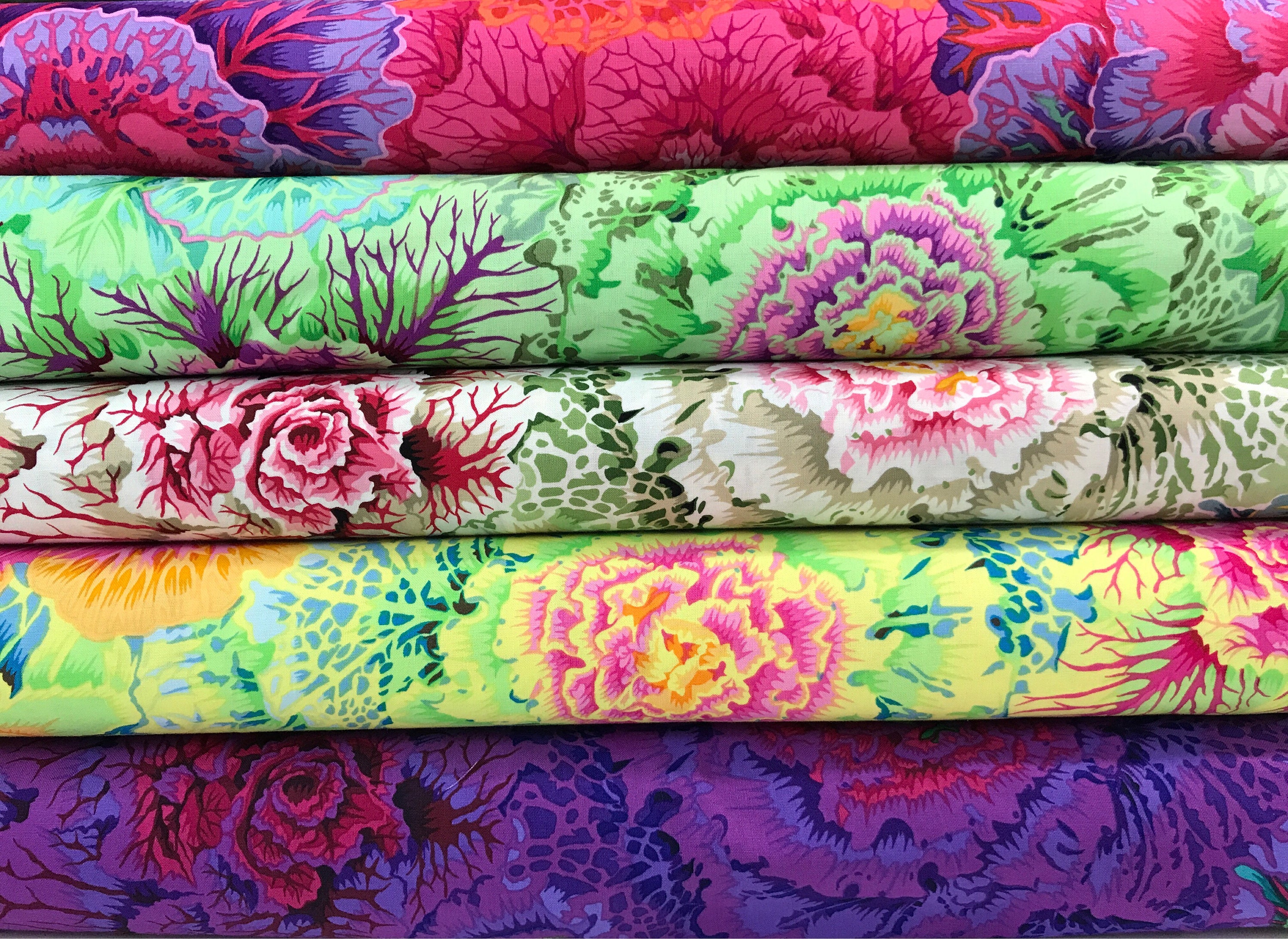 Bundle of 5 Brassica Fabrics by Philip Jacobs for Kaffe