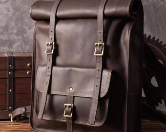 Handmade Leather Backpack Travel Backpack School College Backpack, Leather Rucksack, Laptop Backpack, Weekender, New Design