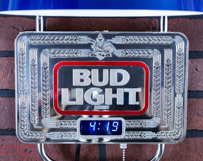 Bud Light Wall Lamp | Bud Light Cash Register Light With Clock | Vintage Barware