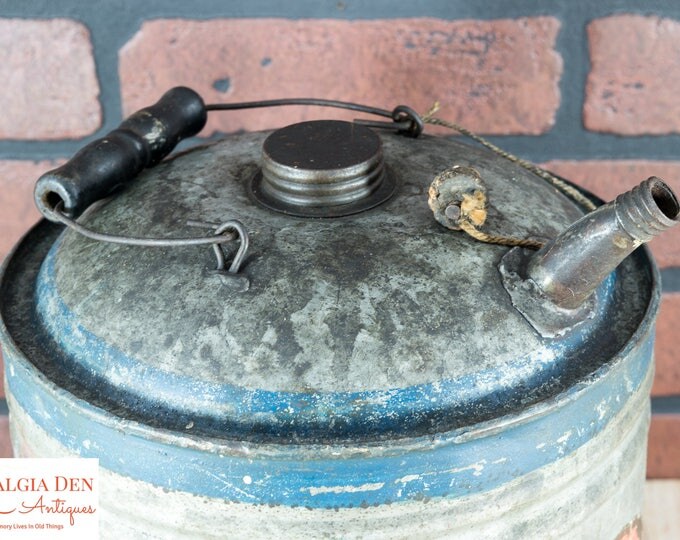 Antique Gas Oil Can | 2 Gallon | Reed Manufacturing Company | Vintage Petroliana