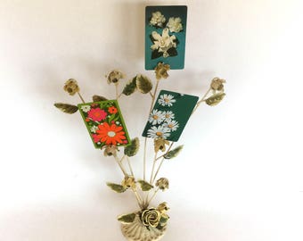 Vintage Yellow Tole Flower Sculpture/Display Piece