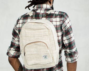 Boho Baby Backpack - Premium Handmade Hemp Backpack - Natural Creme