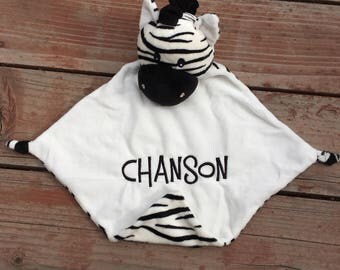 zebra lovey blanket