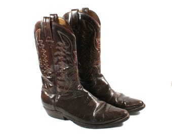 Vintage Cowboy Boots, Mens Botas, Western Boots Made In Mexico, Leather Brown Boots, Made In Mexico, Boots, Size 10.5