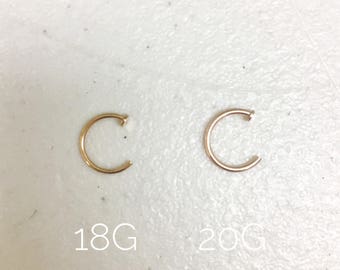 Rose Gold Titanium Nose Hoop | Body Jewelry | Nose Piercing | 18g 20g