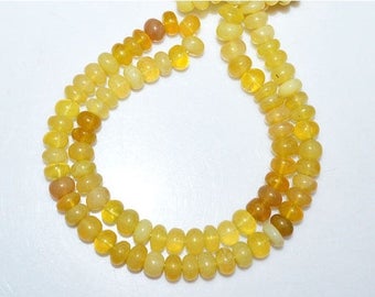 50% OFF Yellow Peruvian Opal Smooth Rondelle Beads 18 Inch Strand ,Yellow Peruvian Opal Smooth Rondelle , 7.50-8.50 mm - MC518B