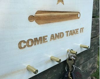 Come and Take It Key Rack Key Holder Key Hook Key Hanger Key Hooks Wall Key Rack Key Storage Key Organizer Gift For Him Rustic Wood Sign