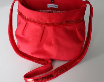 Great purse from red velvet and red glitter band