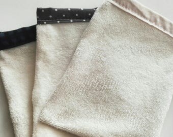 Cleansing glove in organic cotton micro-eponge, zero waste