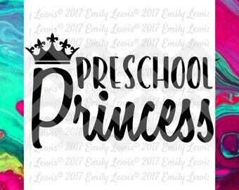 preschool princess svg - princess clipart - tshirt svg - back to school clipart - cut files - svg files - preschool svgs - school shirt svgs