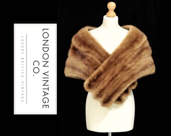 Vintage mink real fur stole/wrap/cape. Perfect bridal piece