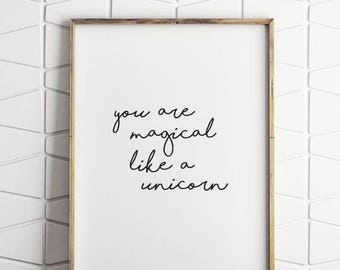 70% OFF SALE typography unicorn wall art, typography wall decor, unicorn wall art, unicorn decor, unicorn prints, unicorn download