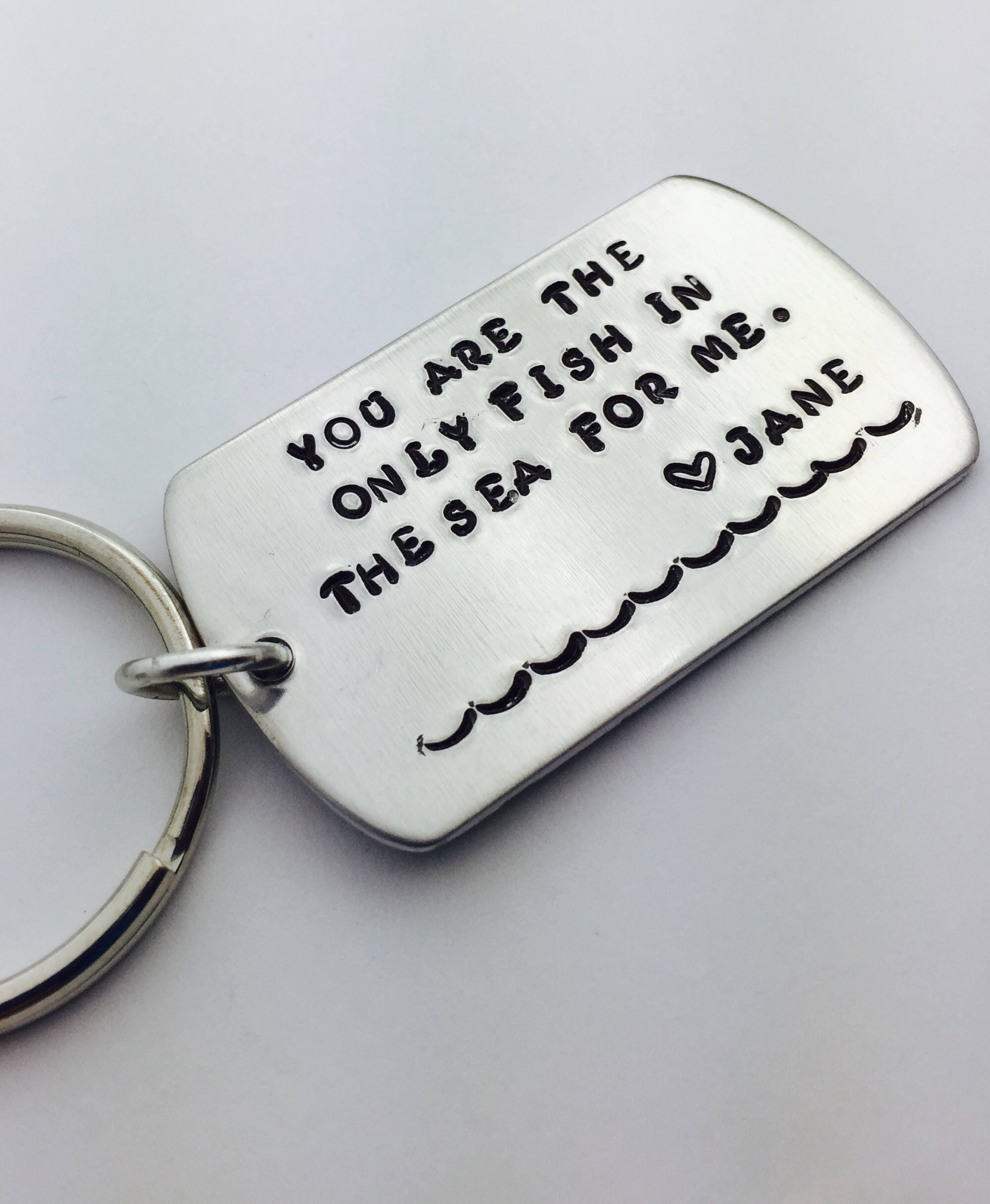 Dog tag key chain large key chain gift for him hand