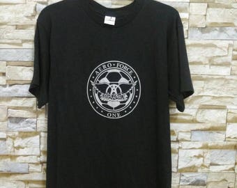 Vintage Aerosmith Shirt Aero Force One T-Shirt Tour Rock N Roll Aerosmith Medium