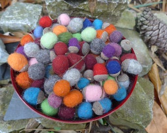 Felt acorns, acorns from felt, autumn decoration, natural decoration, Waldof felt, WaldorfBunte felt fruits, acorns, autumn, UnikateNR