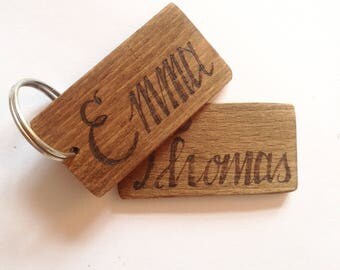Personalised name keychain, custom name keyring, Friend gift, family gift, wooden gift, Gift for her, gift for himself