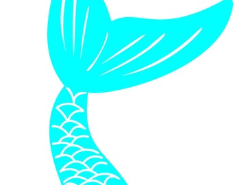 Mermaid tail decal | Etsy