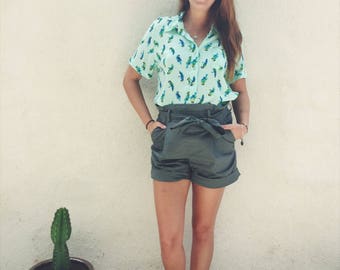Vintage Parrot Shirt • Parrot Button Up Shirt • Vintage Parrot Women's Shirt