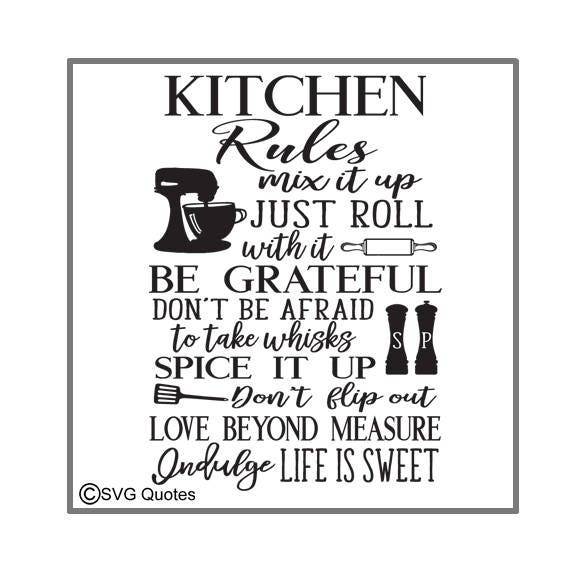 SVG Cutting File Kitchen Rules DXF EPS For Cricut Explore