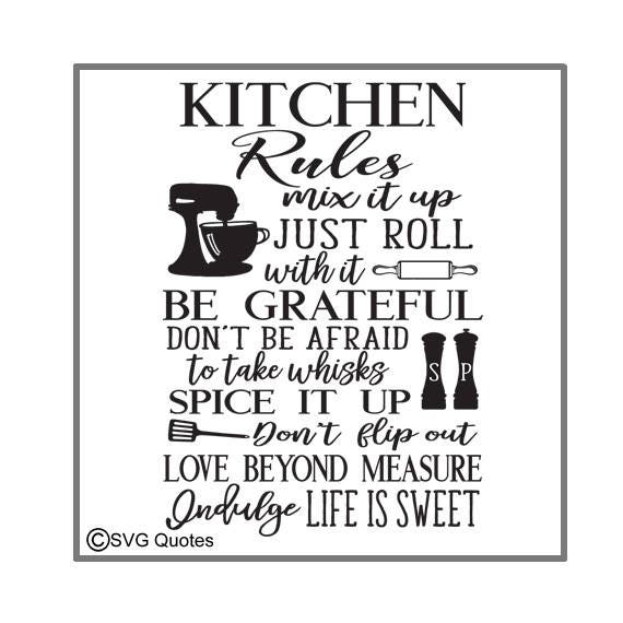 Download SVG Cutting File Kitchen Rules DXF EPS For Cricut Explore, Silhouette & More.Instant Download ...