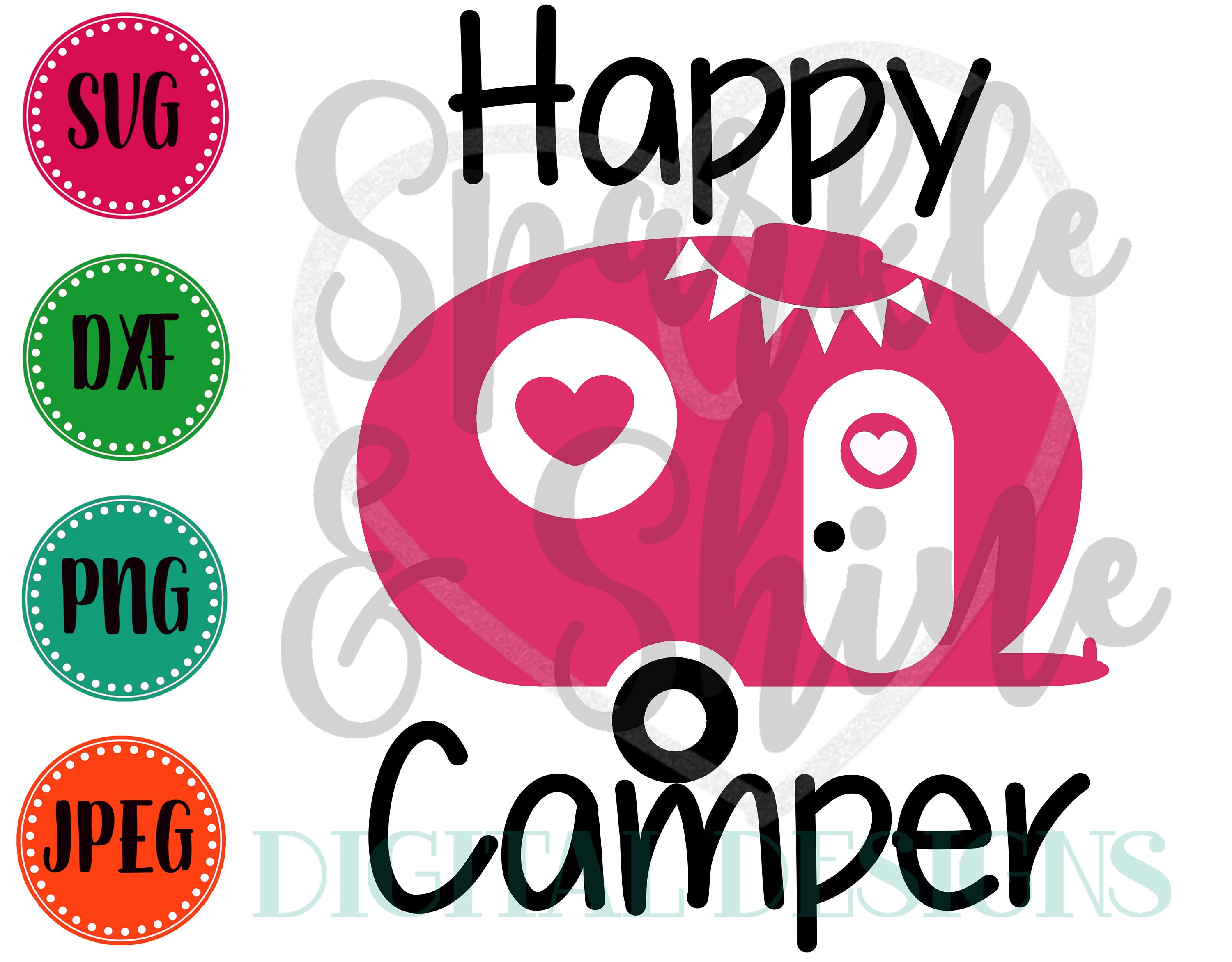 Happy Camper SVG DXF JPEG Camping Cut File Camping Svg