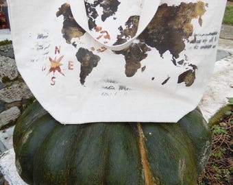 chocolate world map travel bag