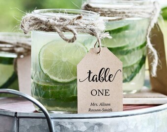 Wedding Table Numbers - Editable Table Numbers - Script Table Numbers - Table Numbers Template - Kraft - Downloadable wedding #WDH812315