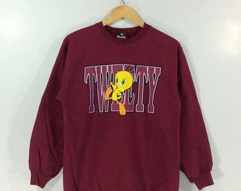 On sale 16% Vintage Tweety Bird 90s Character Looney Tunes Cartoon Jumper Sweatshirt