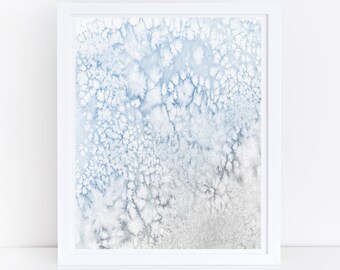 Blue and Gray Abstract Art, Blue And Grey Printable Art, Bedroom Print, Modern Abstract Art, Watercolor Print, Watercolor Wall Art, Print
