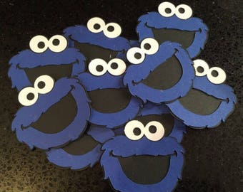 4" x 4" ELMO Cookie monster DieCuts, Elmo Birthday Party, Elmo Birthday Decoration, Sesame Street Birthday Party Decor Die Cuts Scrapbook S