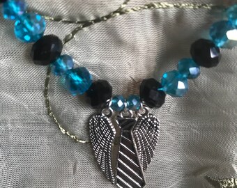 Castiel Tie & Wings beaded necklace