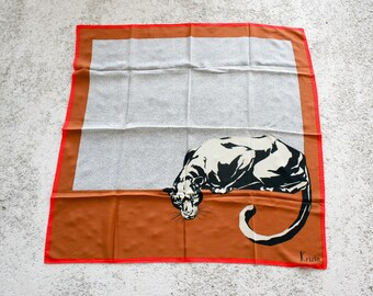 KRIZIA 100% Silk Phanter Foulard / Scarf - Rare