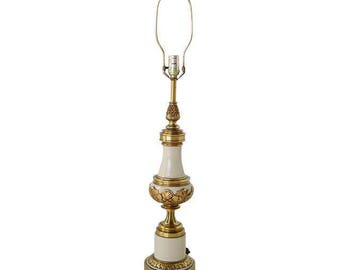 1960's Hollywood Regency Stiffel Table Lamp, Stiffel Table Lamp, Hollywood Regency Table Lamp, Brass and Enamel Vintage Table Lamp, Antique.