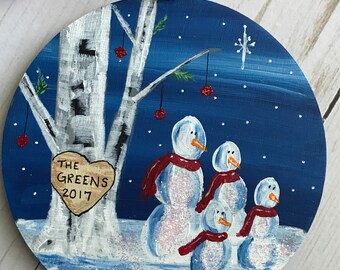 Family Christmas ornament - Personalized Family Christmas Gift - Custom Family Ornament - Personalized Christmas Gift for Family - snowman